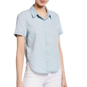 FRAME Chambray Shirttail Button-Down top